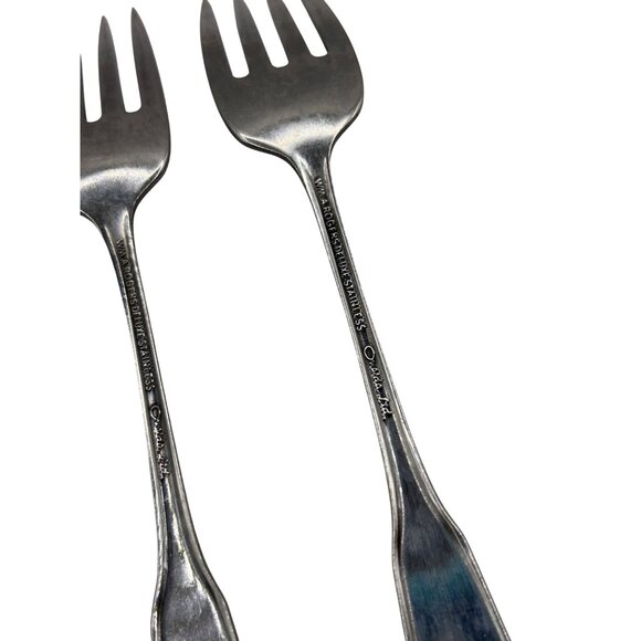 Set Of 3 Oneida deluxe Roger’s Silver Colonial Mood Stainless Steel Salad Forks - Picture 4 of 4